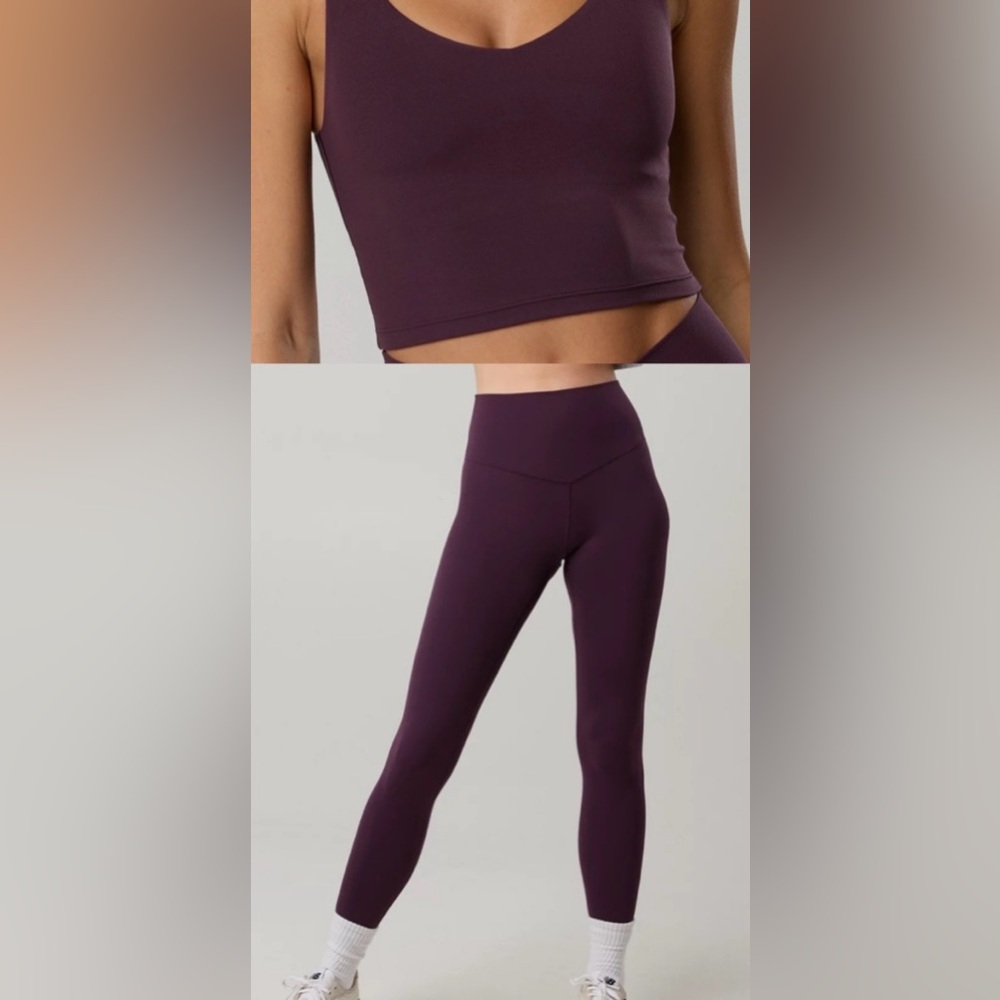 Offline by Aerie Real Me Xtra 7/8 legging/low key longline sports bra set